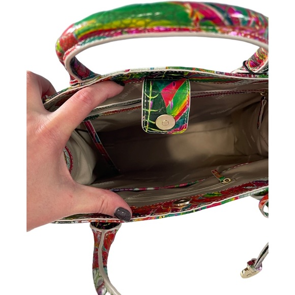 Brahmin Monique Tropical Utopia Leather Tote Bag Multicolor - Picture 5 of 10